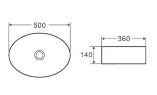 Раковина накладная DQ Matrix DT1390316 50см белый